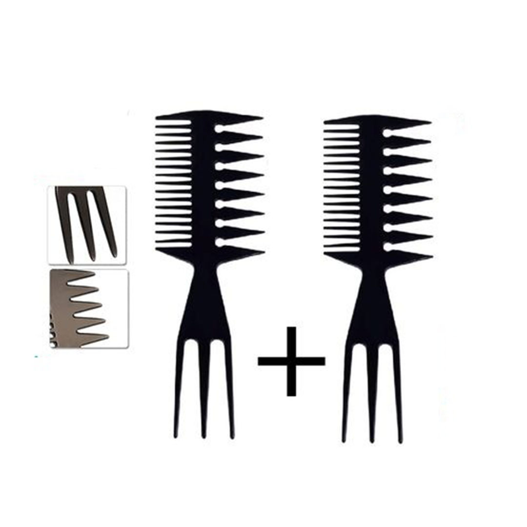 مشط واسع لقص الشعر - 2 قطعة - أسود