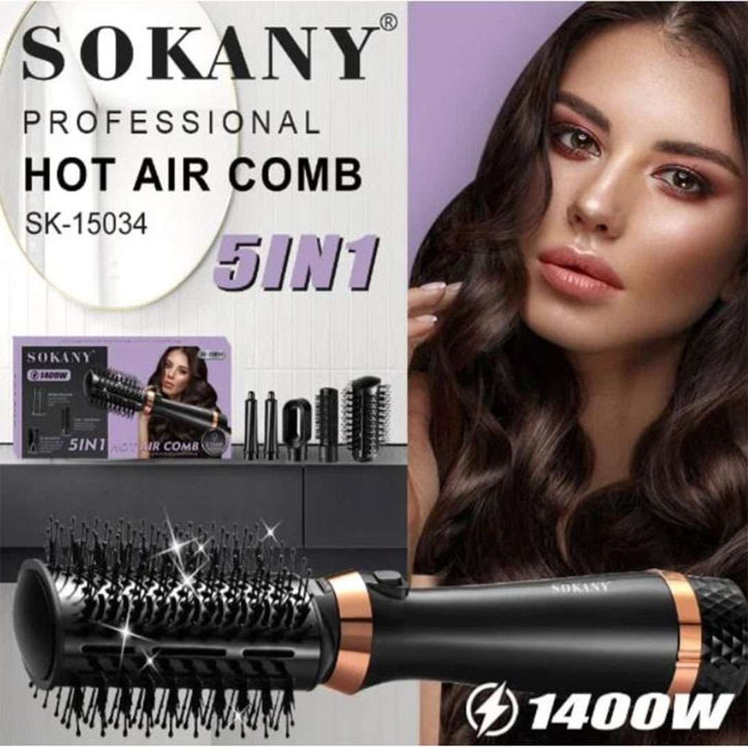 مجموعة الشعر سوكاني 5 في 1 - أسود - Sk-15034