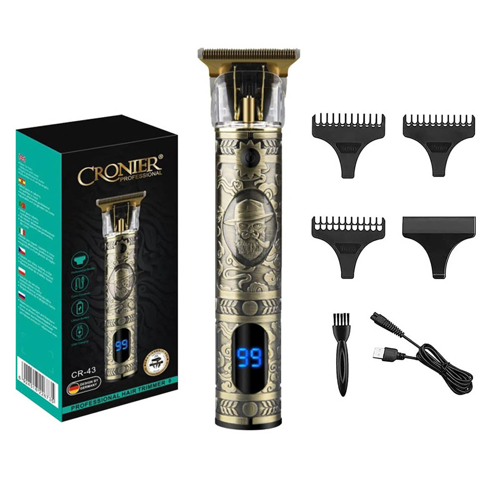 CR-43 ماكينة حلاقة الشعر قابلة للشحن - ذهبى
