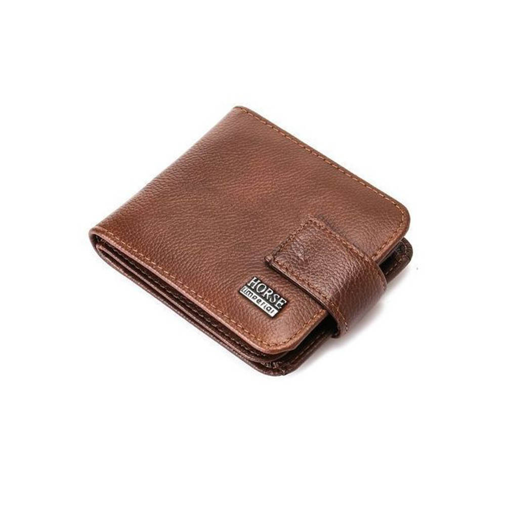 محفظة جلد للرجال بكبسولة - بني