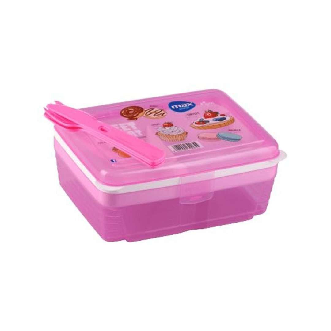 لانش بوكس بلاستيك - 21*15 - بينك