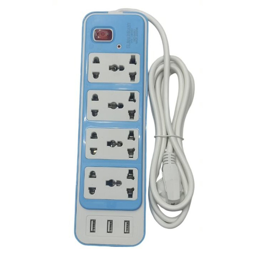 مشترك كهربائي 4 مداخل - 2000 w - أبيض