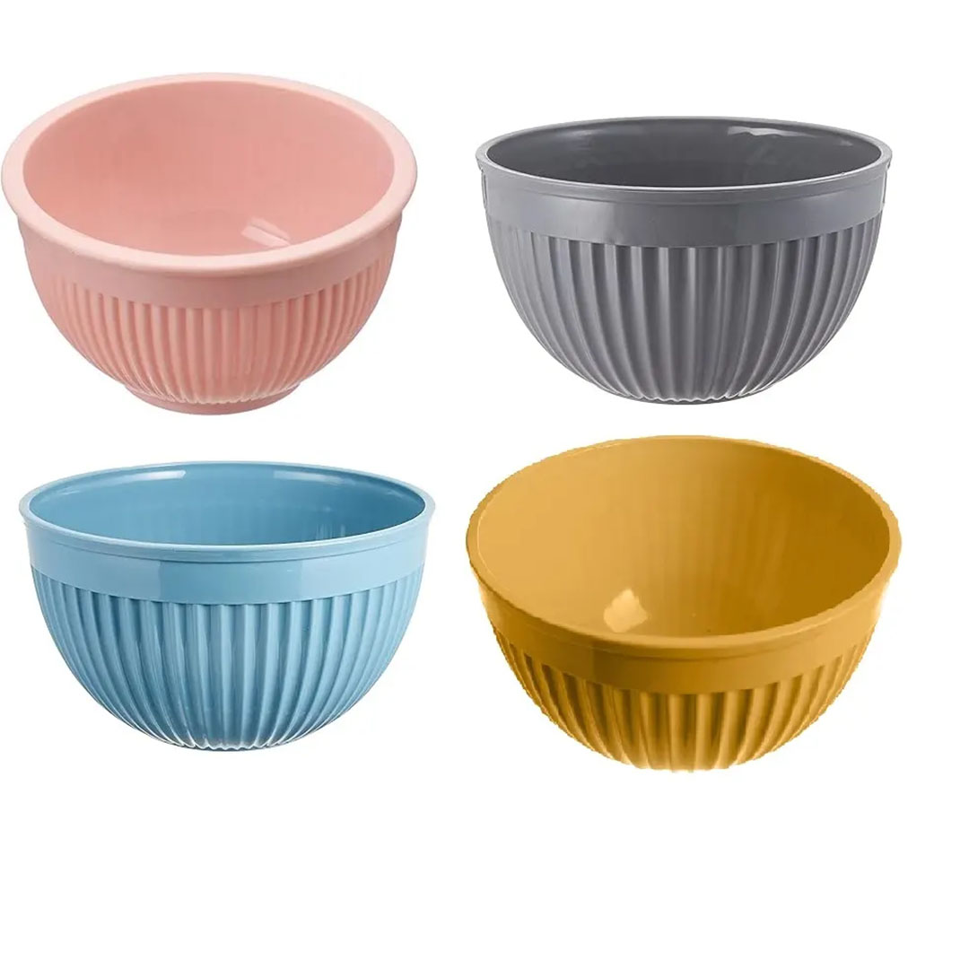 أطباق بلاستيك دائرية صغيره مضلعه - الوان متعددة