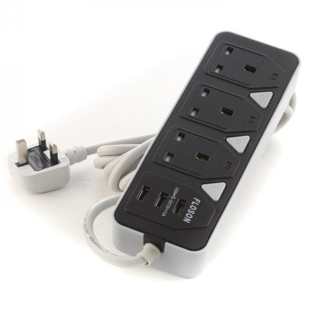 مشترك كهربائي 6*1 - 2500وات - أسود