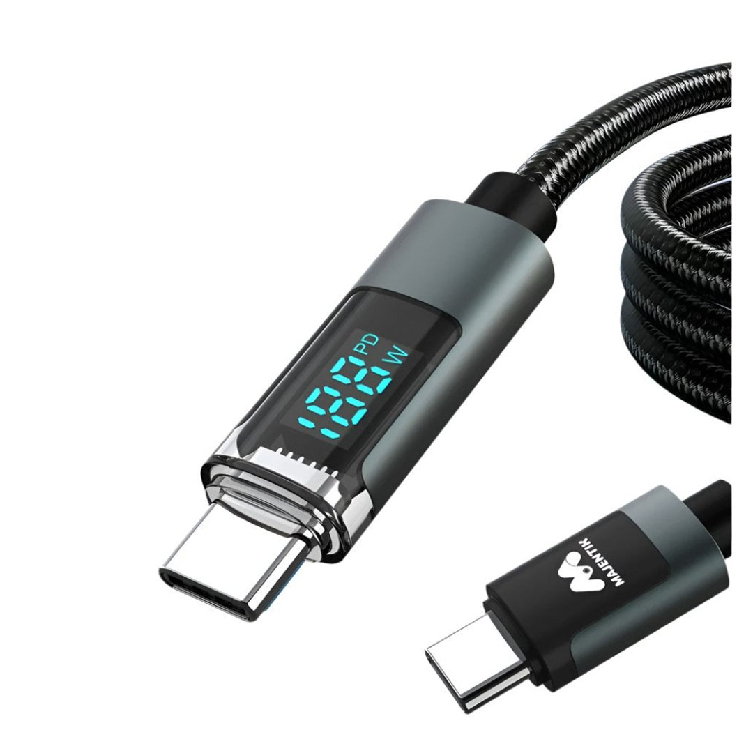 كابل شحن سريع - 60 وات - Type-C - 1 متر - أسود