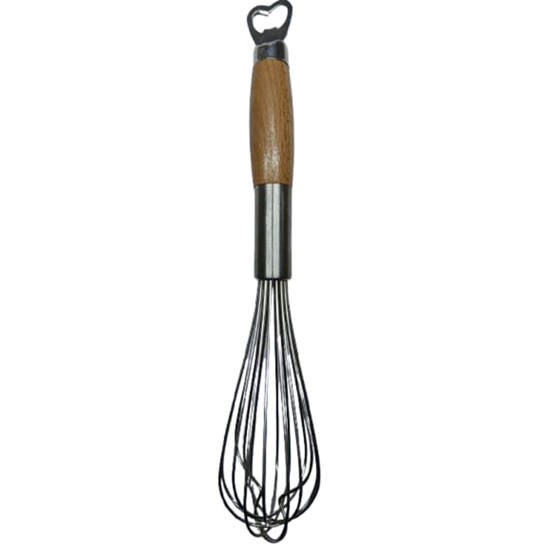 مضرب يدوي بيد خشب وفتاحة