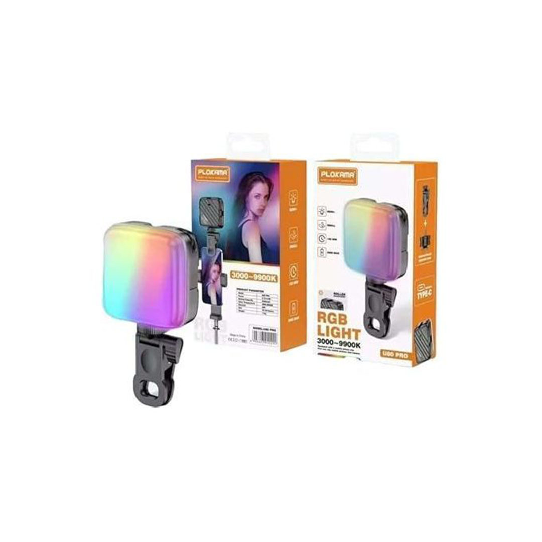 رينج لايت بلوكاما مع مشبك هاتف صغير بـ 12 لون - U80 Pro