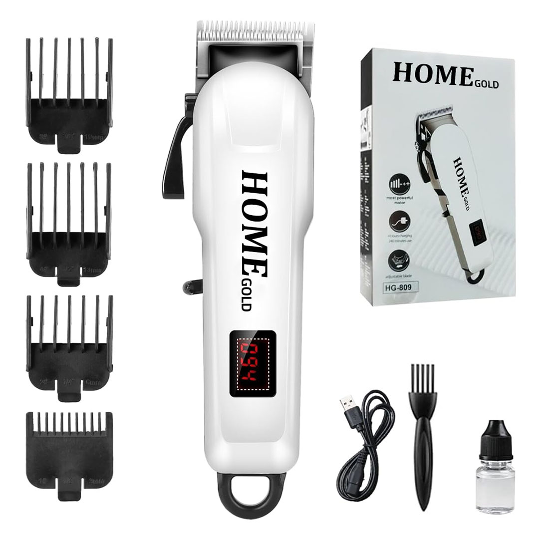 ماكينة حلاقة قابلة لإعادة الشحن - أبيض - HG-809