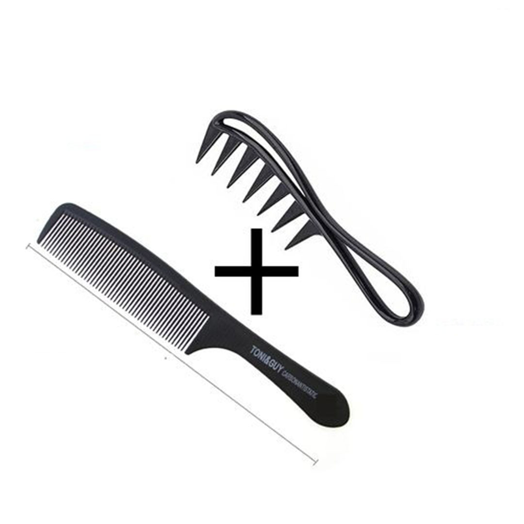 أمشاط للشعر بلاستيك - 2 قطعة - أسود