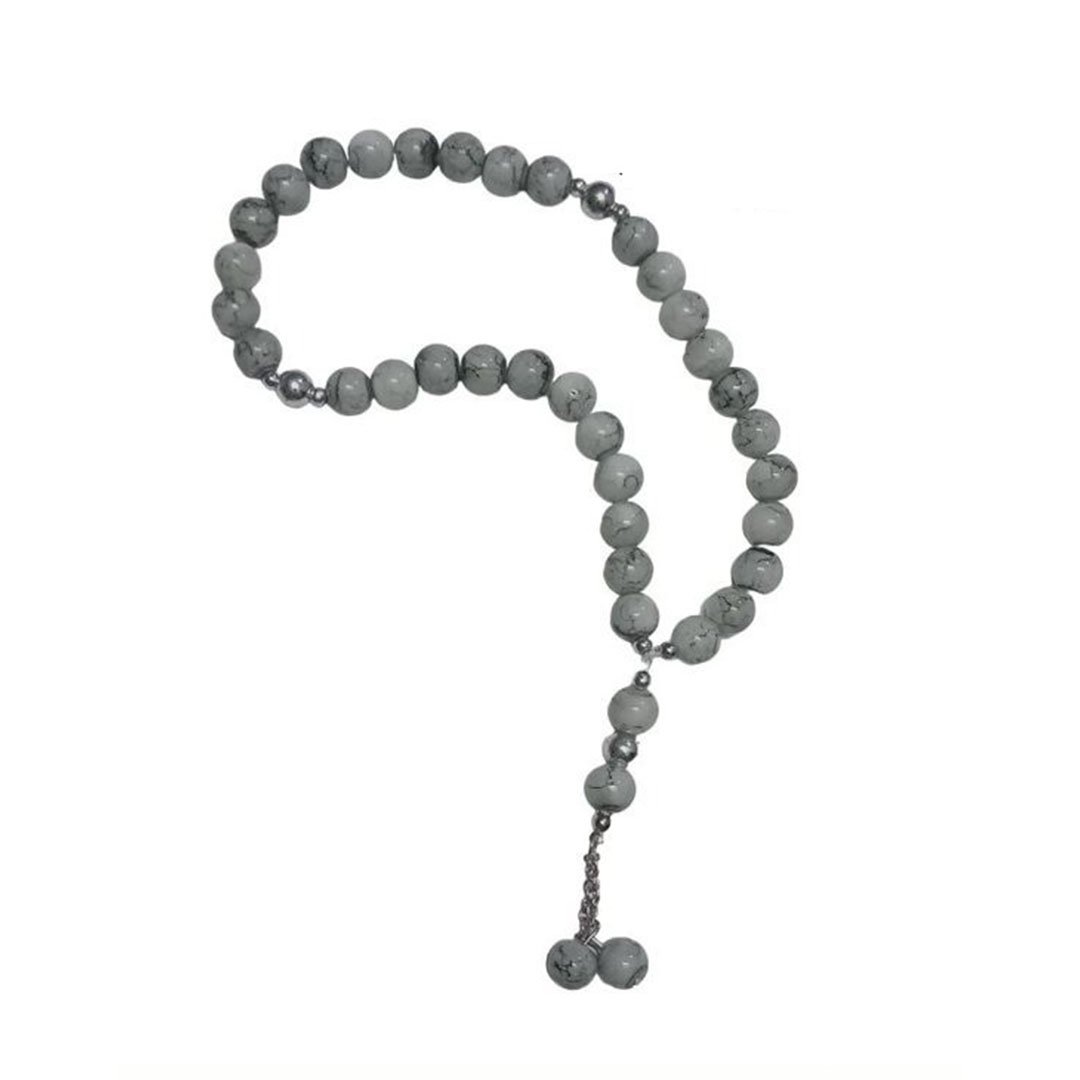 سبحة خرز - 33 حبة - رمادي
