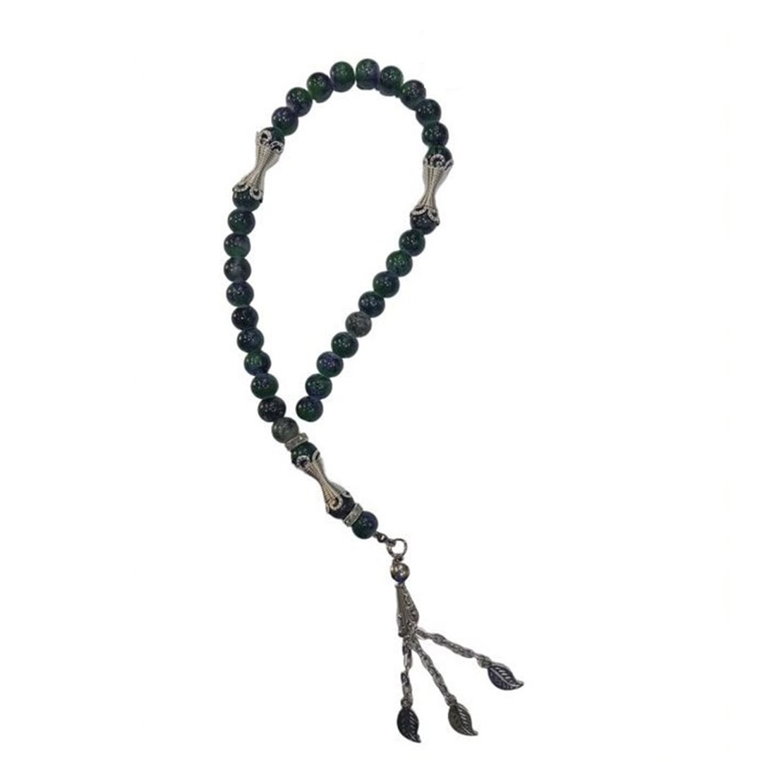 سبحة خرز - 33 حبة - زيتي غامق