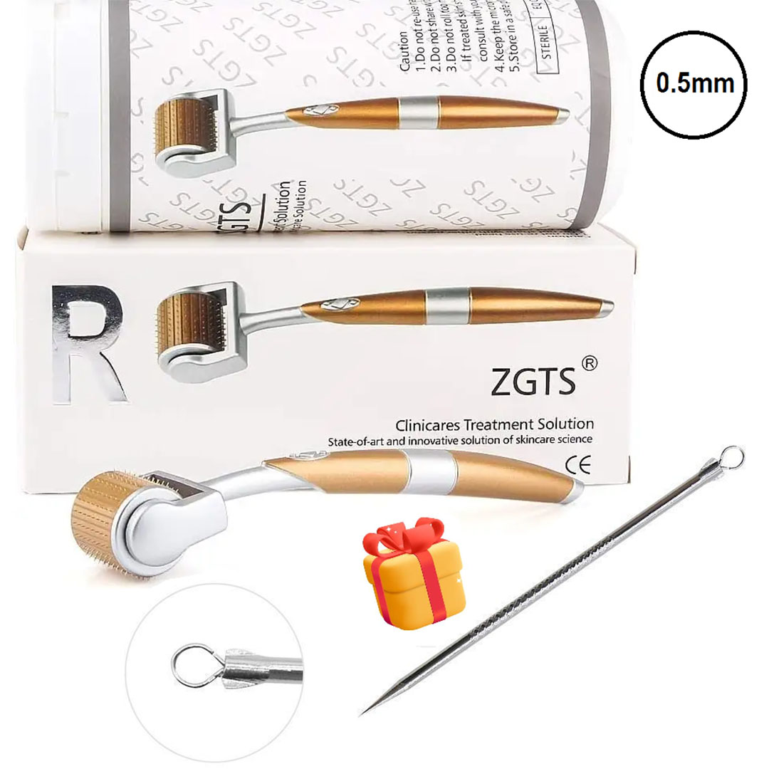 ديرما رولر ذهبي 0.5 + إبرة بثور هدية