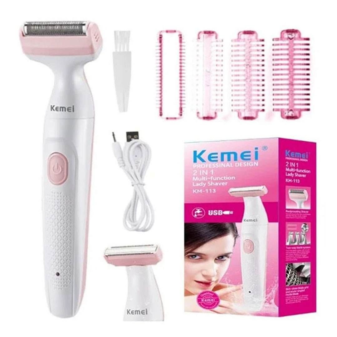 ماكينة حلاقة بيكيني كيمي مع 4 رأوس - بينك -km-113