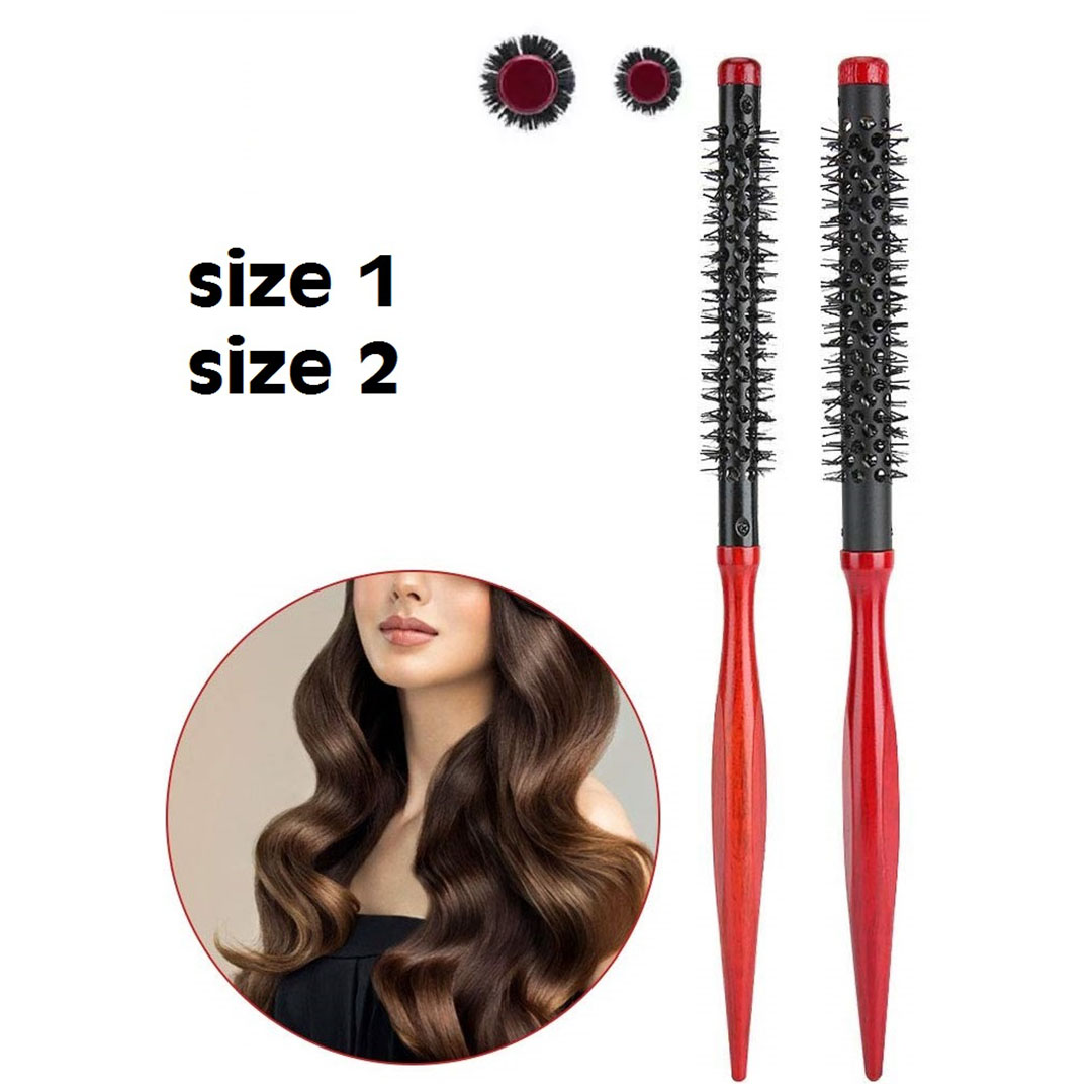 فرشة استشوار خشب - مقاس 1/2 - 2 قطعة - أحمر