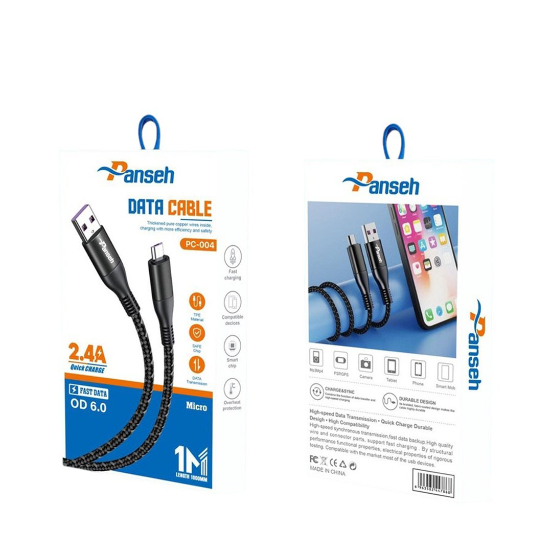 كابل شحن ونقل بيانات سريع بانسية - USB/ميكرو - 1 متر - Pc004