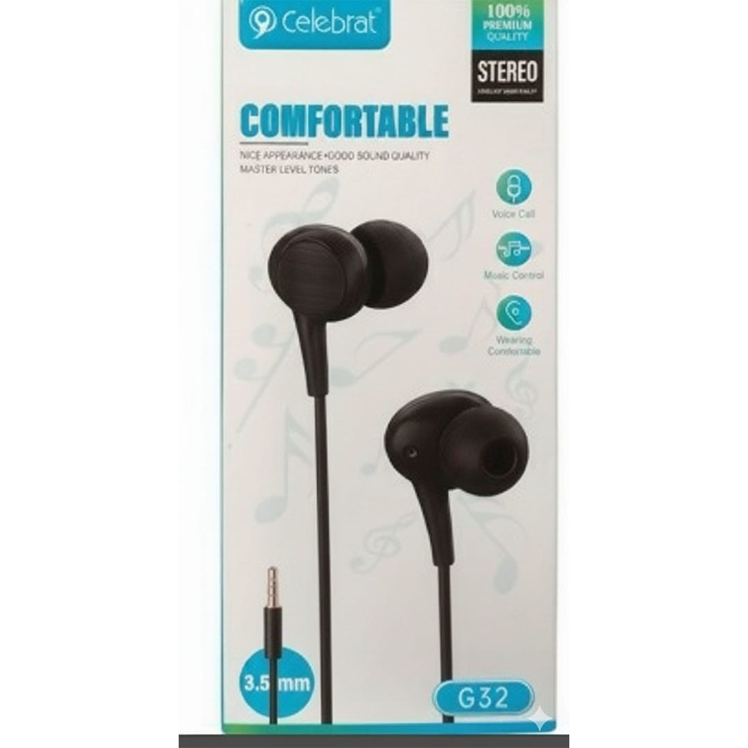 سماعات اذن سلكية بميكرفون من سيلبريت - G32