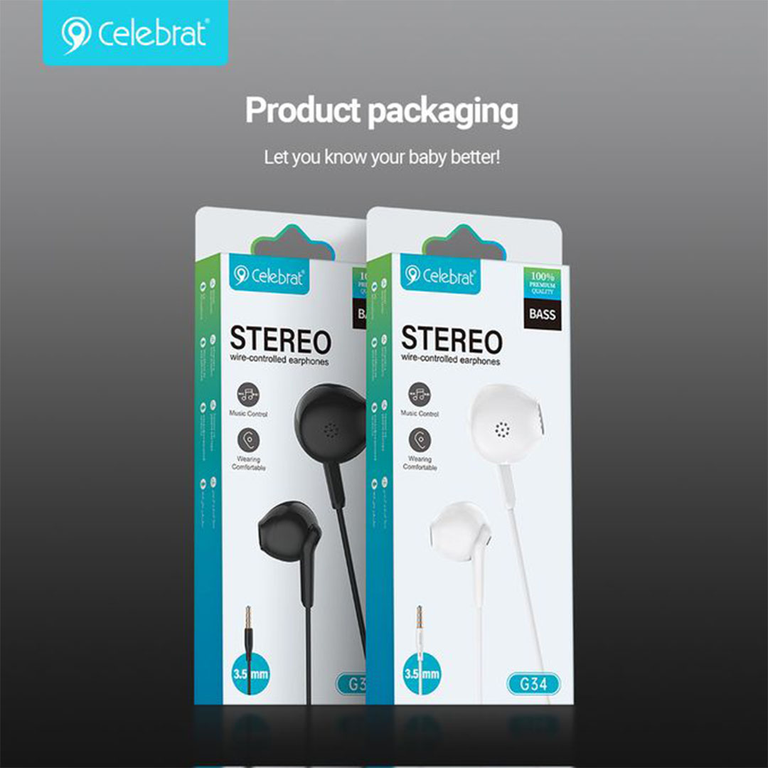 سماعات اذن سلكية بميكرفون من سيلبريت - G34