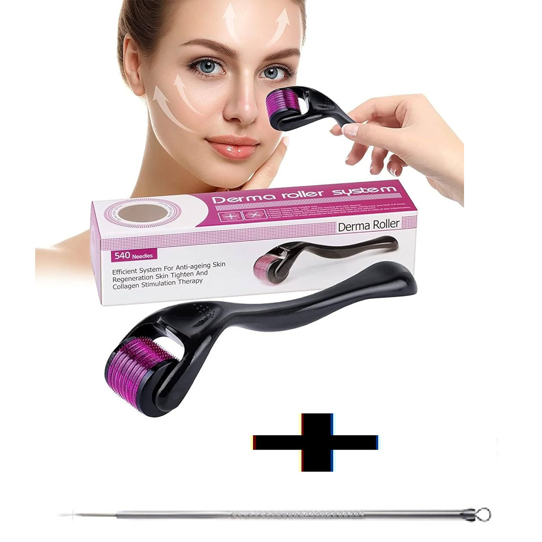 ديرما رولر لإعادة تجديد البشرة – 0.5 مم + إبرة للبثور