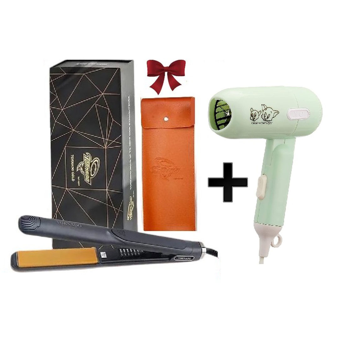 مكواة فرد الشعر تورنيدو من مجفف شعر ضغير - 980 - جولد