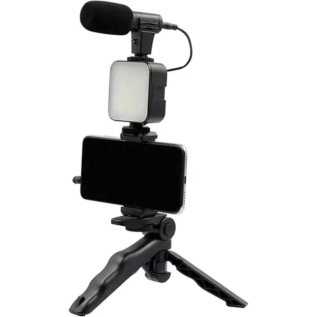 حامل كاميرا فيديو 5 في 1 مع ميكروفون وإضاءة LED - PK-771