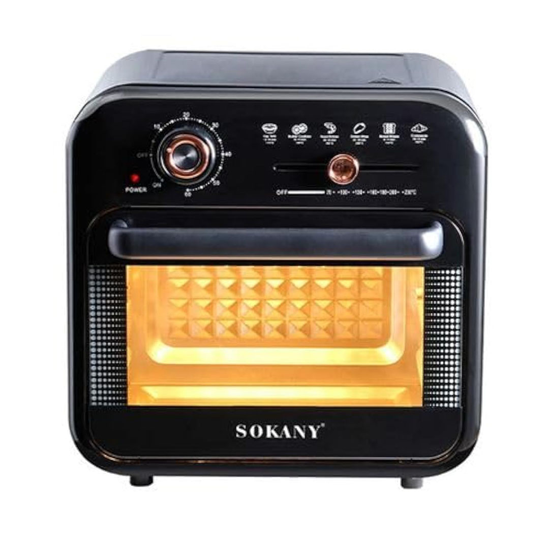 مقلاة هوائية + فرن من سوكاني - 18 لتر - 1800 وات - أسود - SK-10001