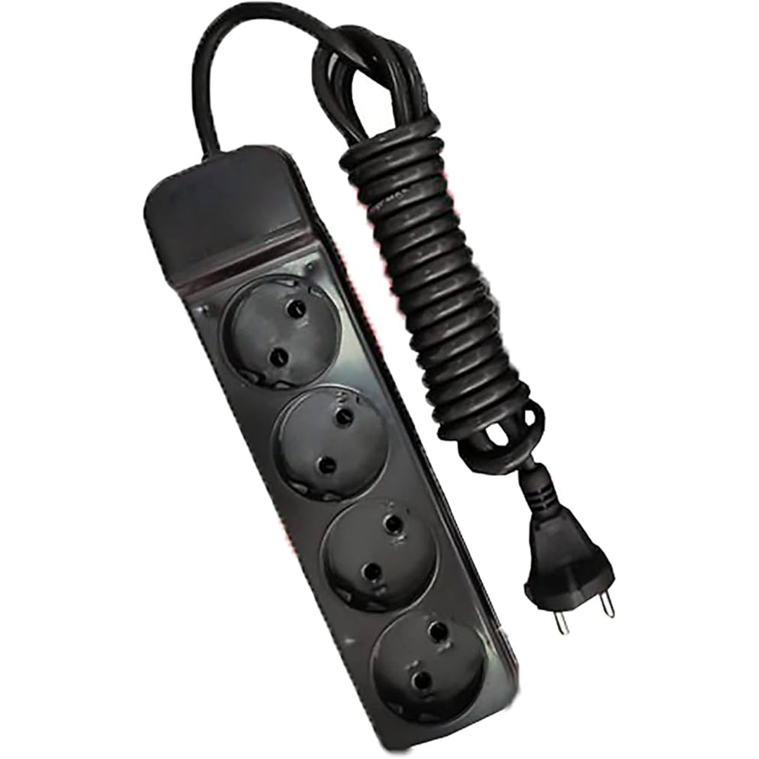 مشترك كهرباء - 4 منافذ - 3 متر - أسود