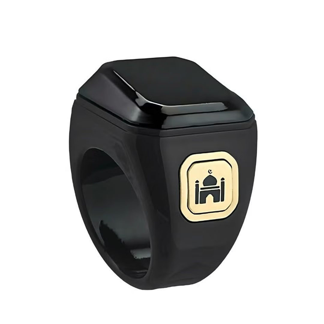 خاتم تسبيح ذكي - 18 مللي - أسود