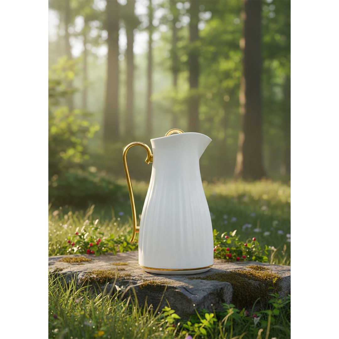 ترمس شاي الأندلس - 0.95 لتر - أبيض لؤلؤي