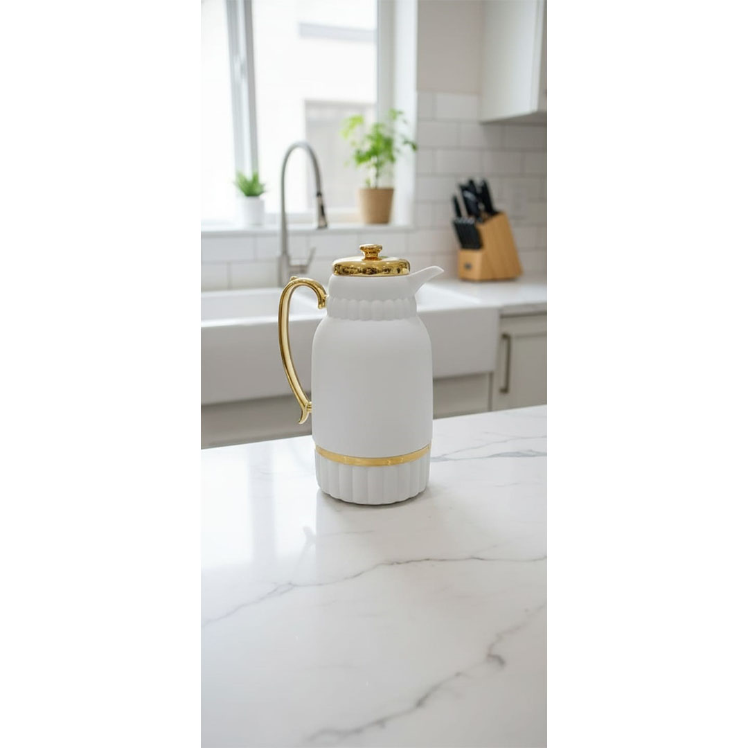 ترمس شاي الأندلس - 0.95 لتر - أبيض كلاسيك