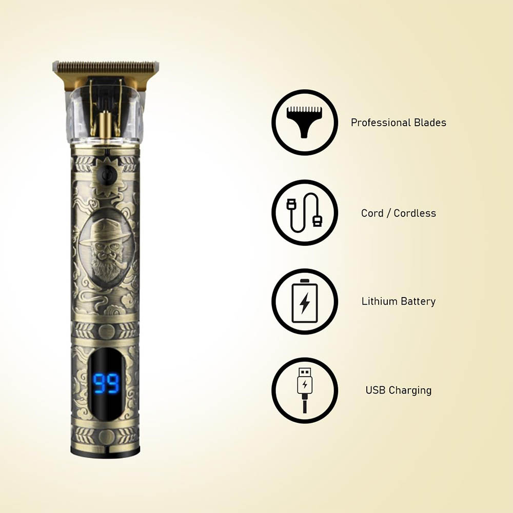 CR-43 ماكينة حلاقة الشعر قابلة للشحن - ذهبى