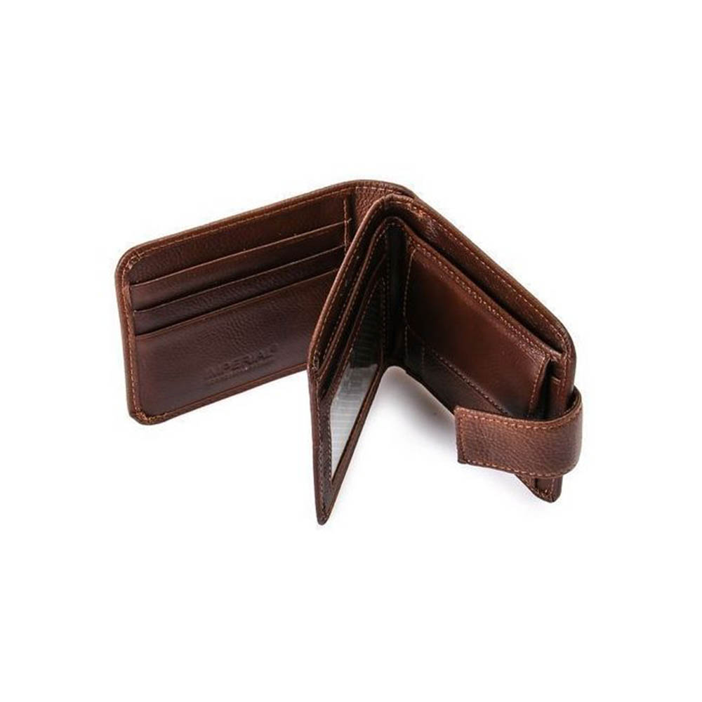محفظة جلد للرجال بكبسولة - بني