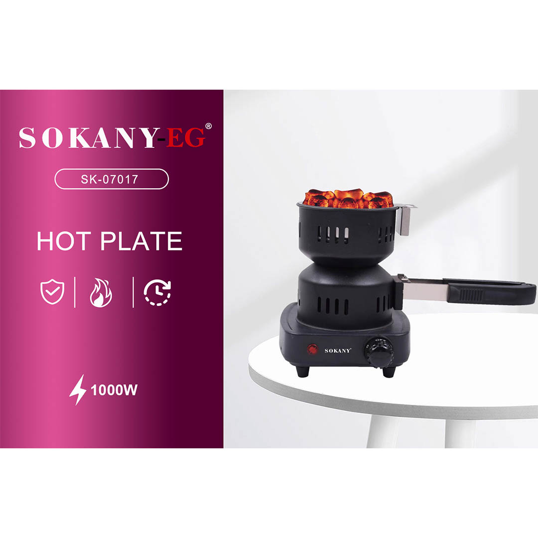 SK-07017 موقد الفحم الكهربائي سوكاني - 1000وات - أسود