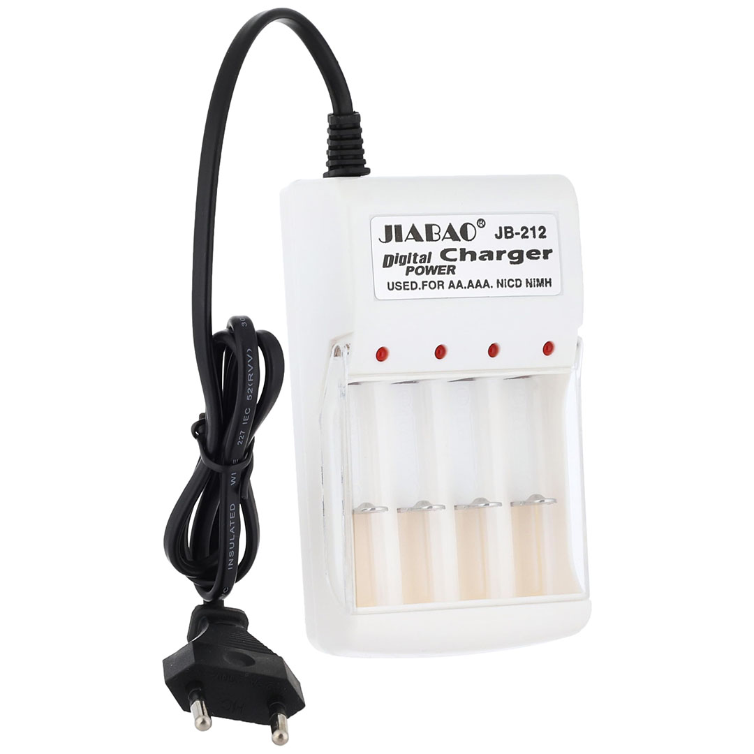 JB-212 شاحن بطاريات مع 4 بطاريات