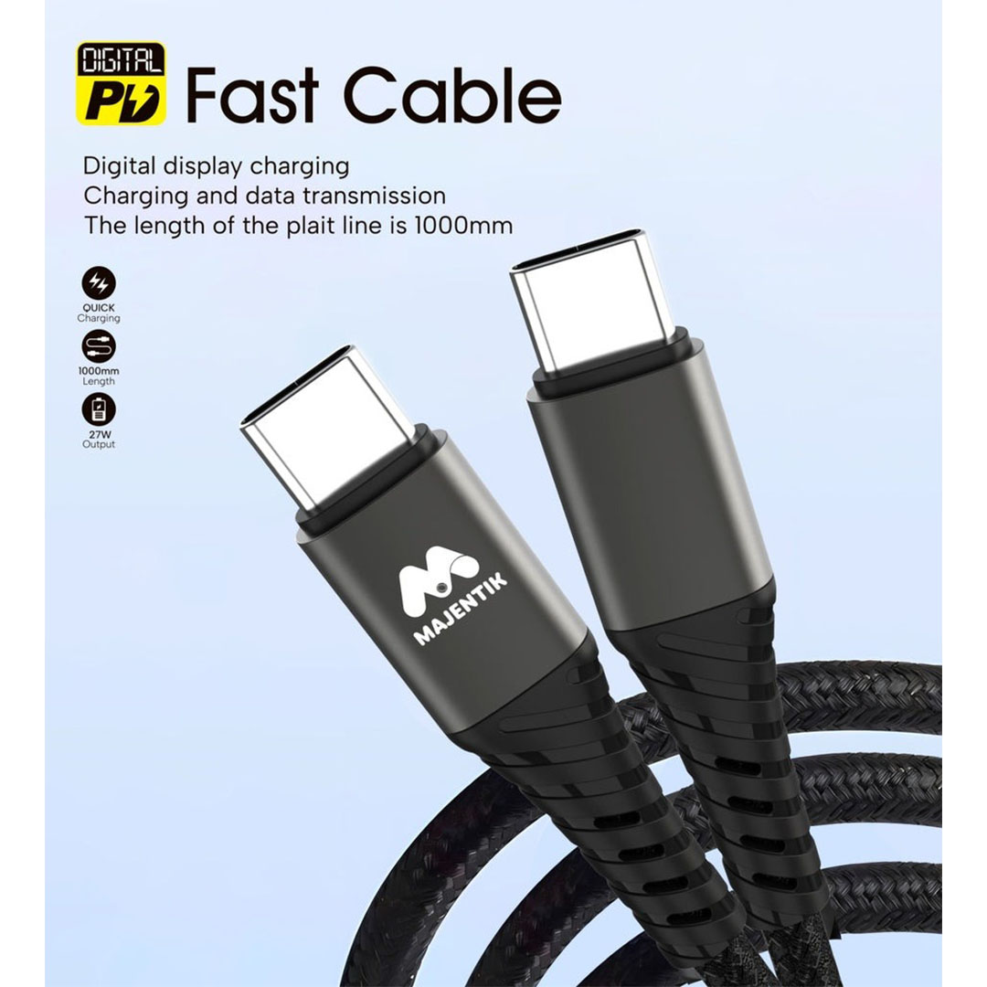 كابل شحن سريع Type-C - 1 متر - أسود