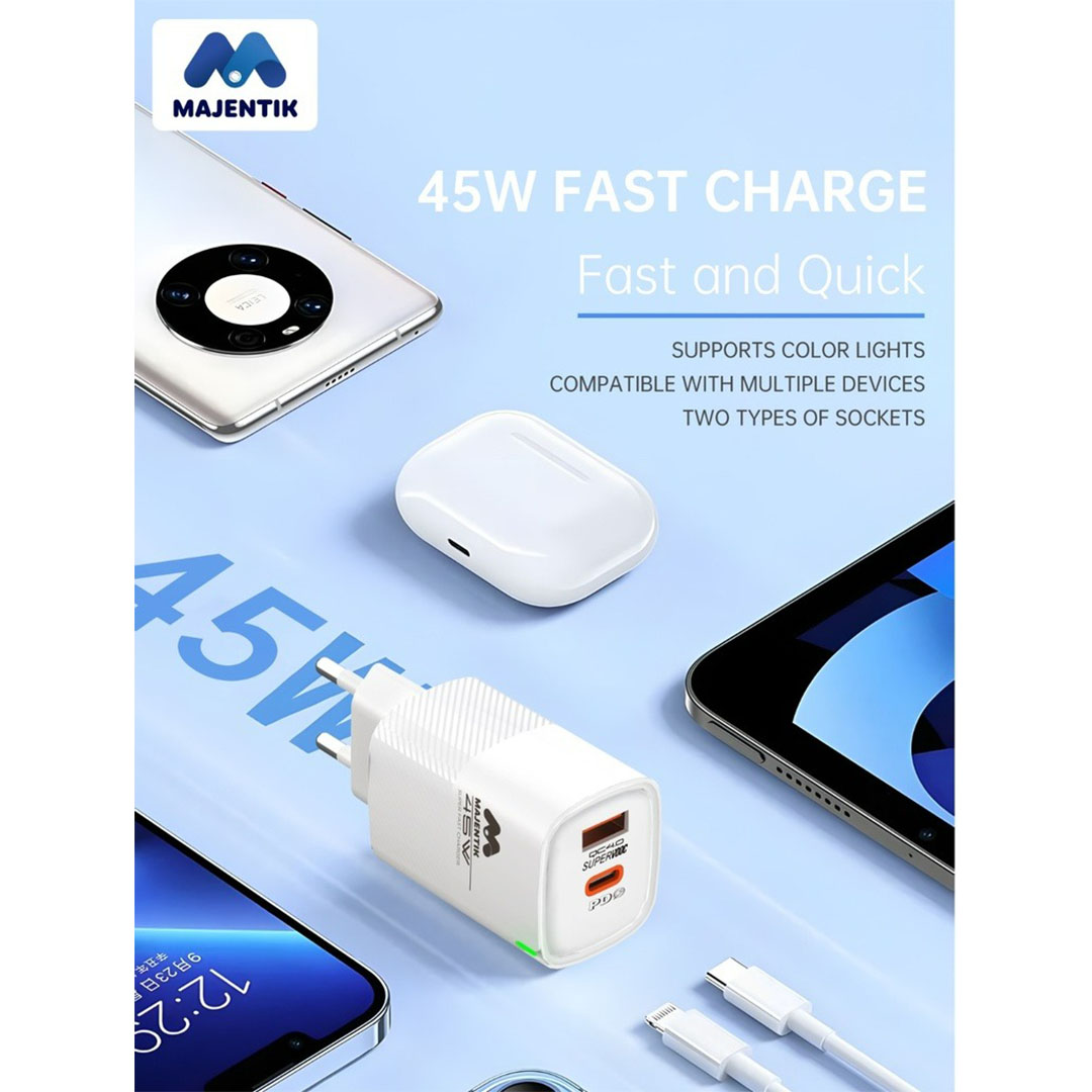 MC-004 رأس شاحن سريع - 45 وات - أبيض