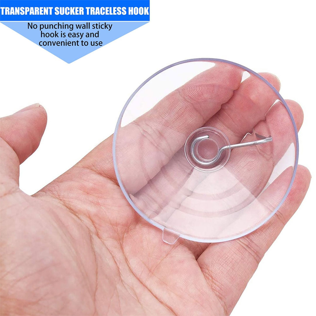 خطاف أكواب شفط - قطعه واحدة - شفاف