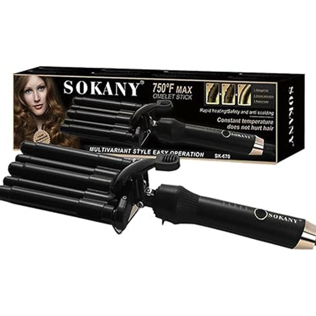 مكواة الشعر الكيرلي سوكاني - 750 فهرنهايت - اسود - SK-670