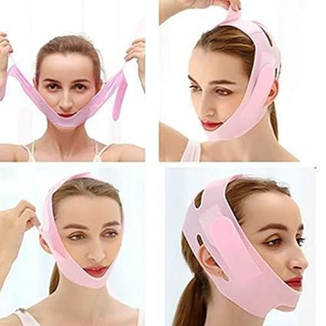 قناع سيليكون شكل V لشد الوجه - بينك