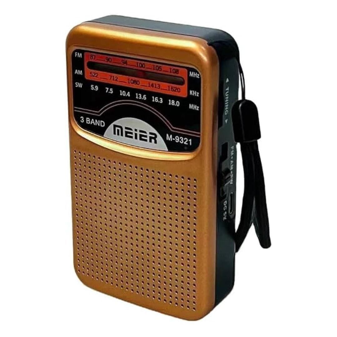 راديو كلاسيكي صغير متعدد الموجات قابل للشحن من ماير - بني