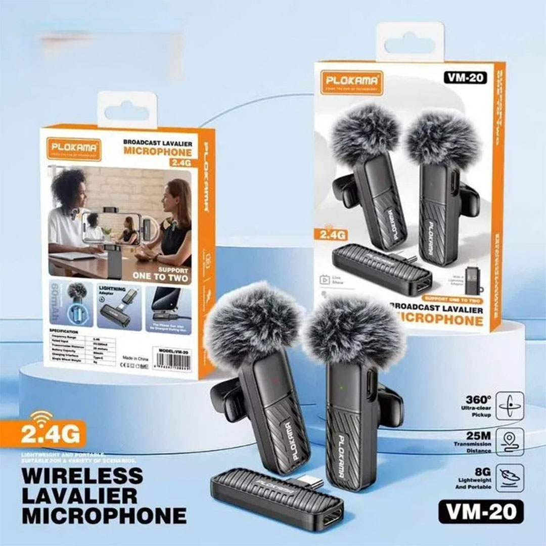 VM20 بلوكاما ميكروفون لاسلكي لافالير - أسود