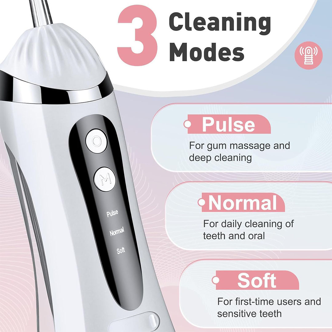 جهاز تنظيف لاسلكي للأسنان - أبيض