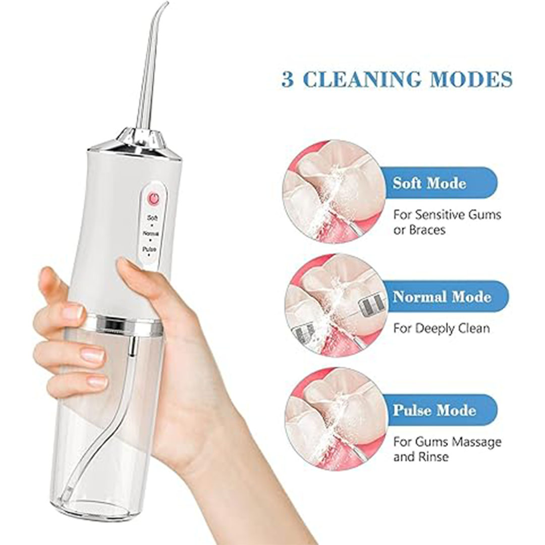 جهاز تنظيف الأسنان بالماء – 3 أوضاع – مع 4 رؤوس