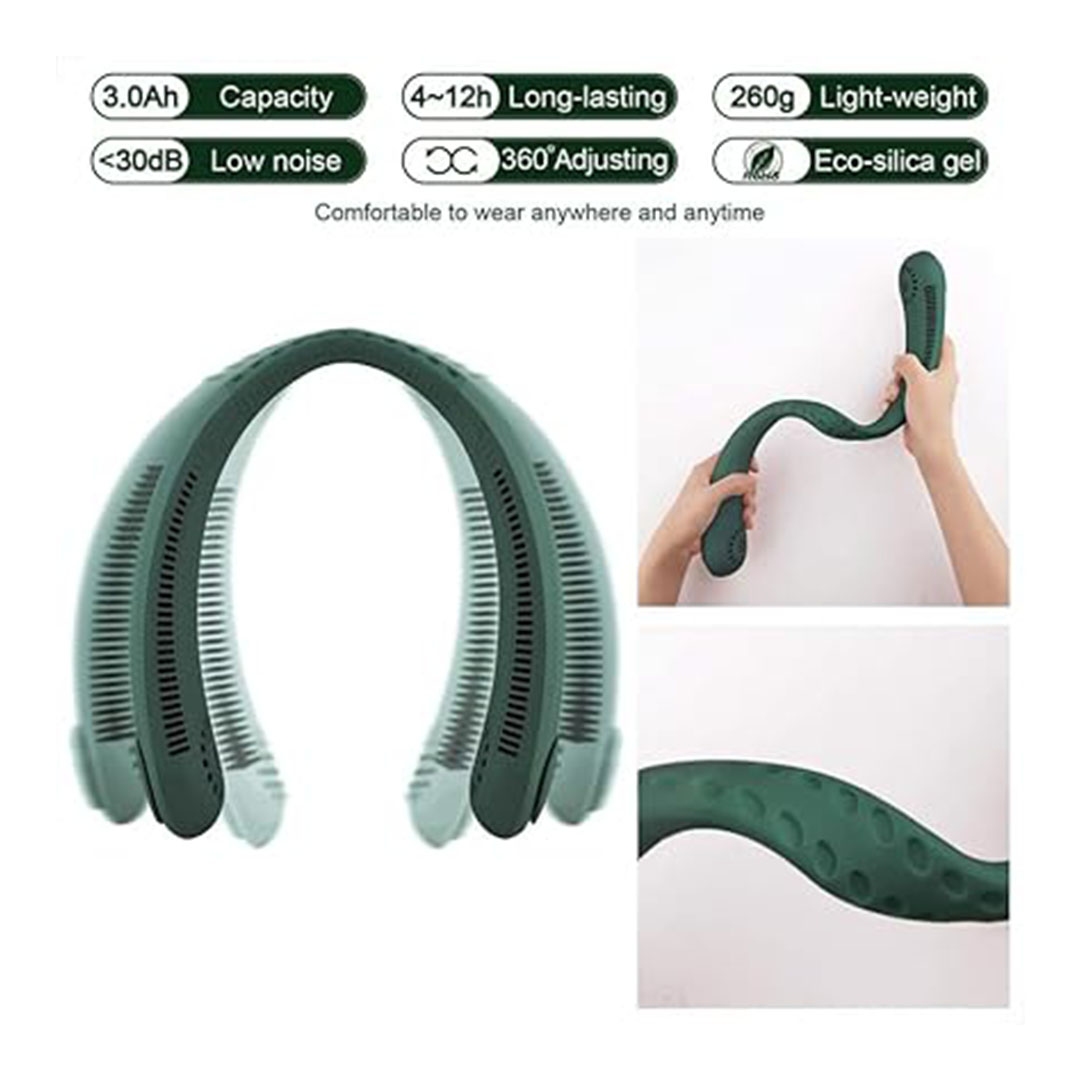 مروحة رقبة قابلة للشحن USB - 3 سرعات - زيتي