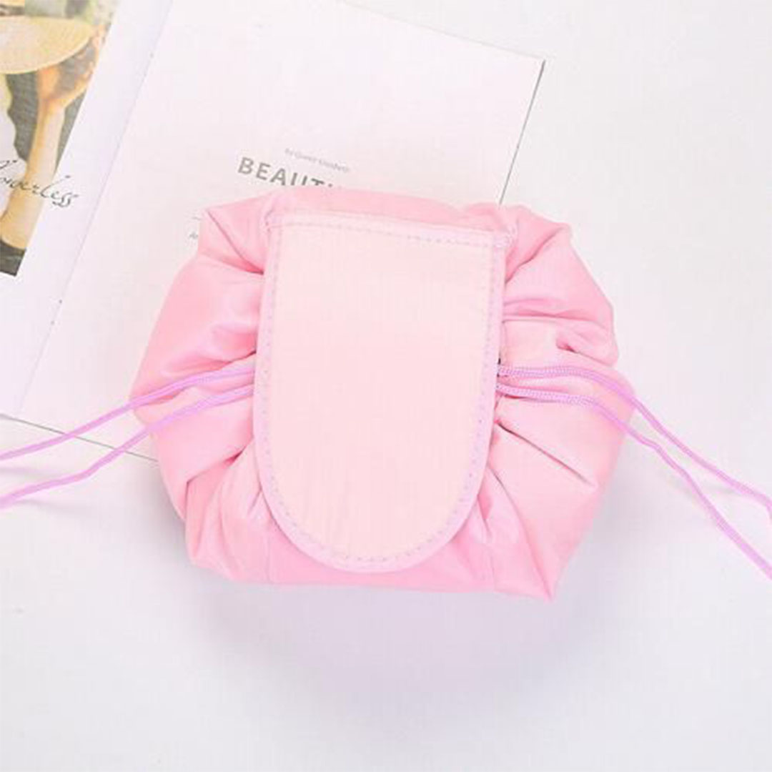 حقيبة مكياج محمولة ومريحة قابلة للفرد - بينك