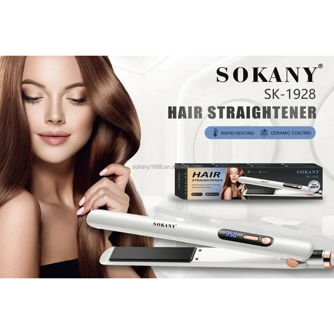 مكواة شعر سوكاني - SK-1928 - أبيض/ أسود