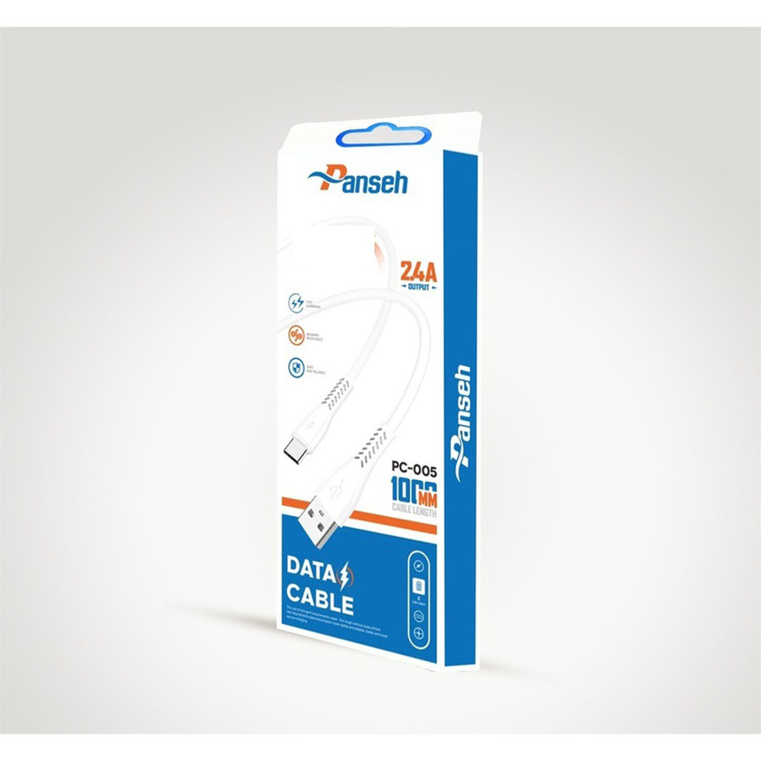 كابل شحن ونقل بيانات سريع ثابت وآمن بانسيه - 1 متر - USB إلى ميكرو - PC005