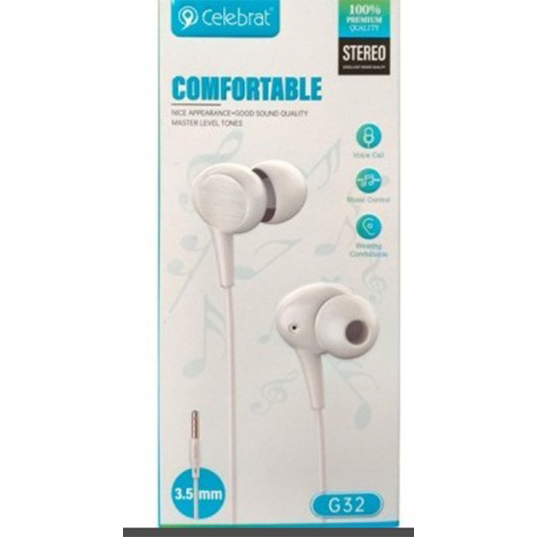 سماعات اذن سلكية بميكرفون من سيلبريت - G32