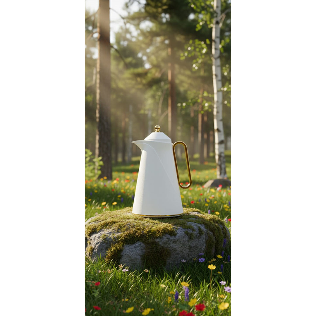 ترمس شاي الأندلس - 0.95 لتر - أبيض نقي