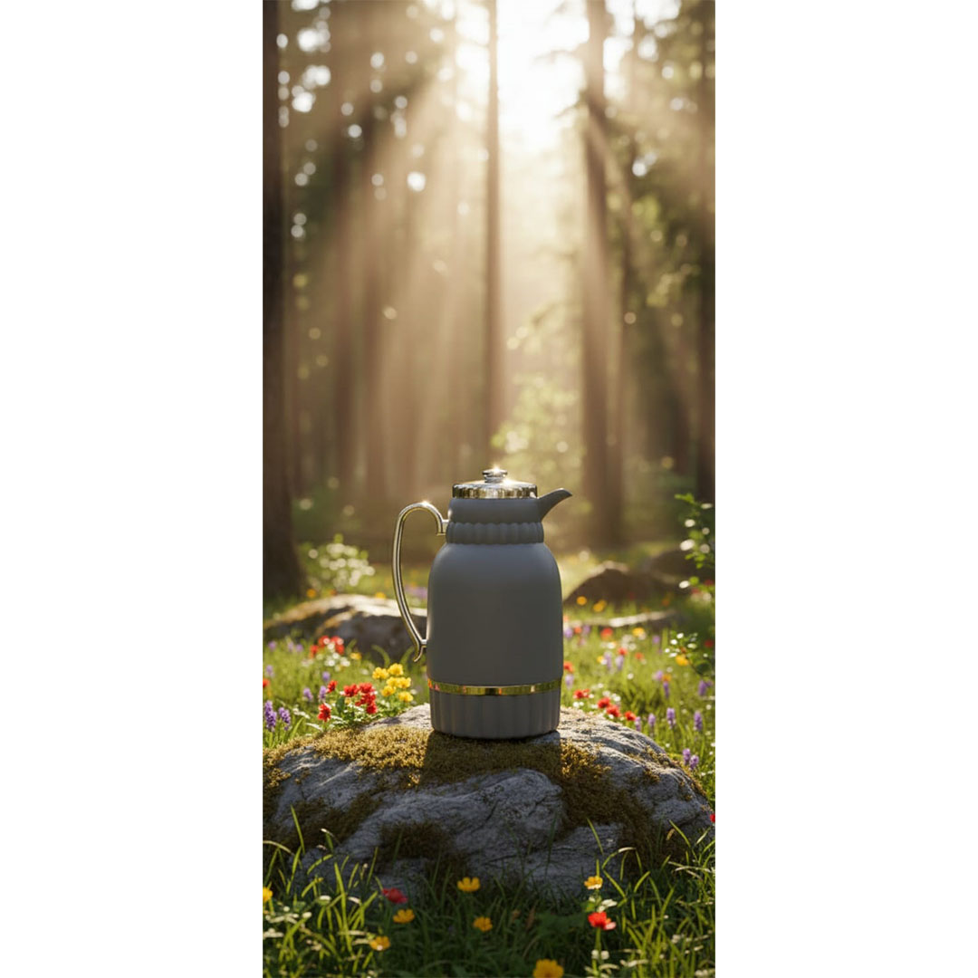 ترمس شاي الأندلس - 0.95 لتر - رمادي كلاسيك