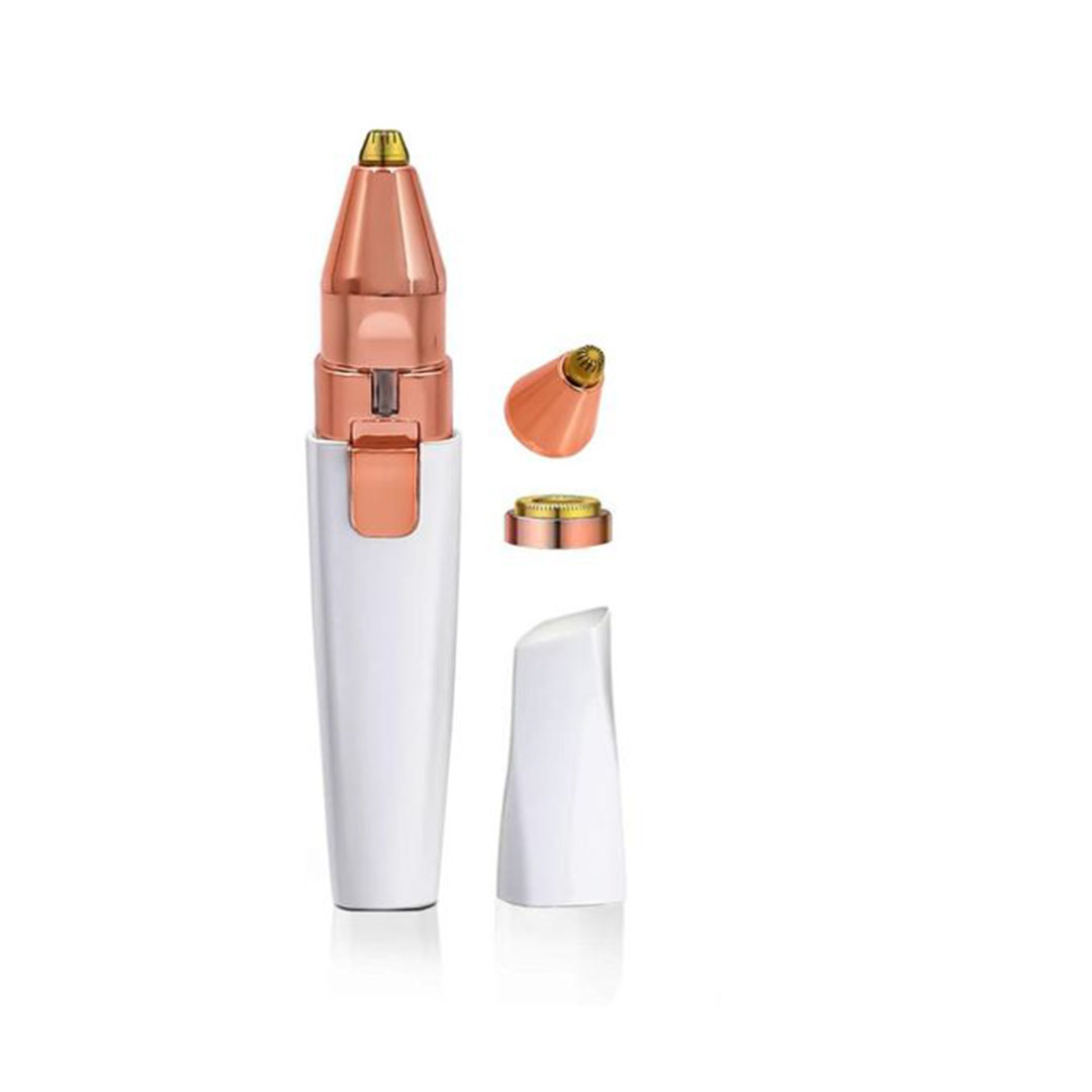 ماكينة بلولس ازالة الشعر للواجه و الحواجب 2 في 1  - بمنفذ USB بدون الم - ذهبي